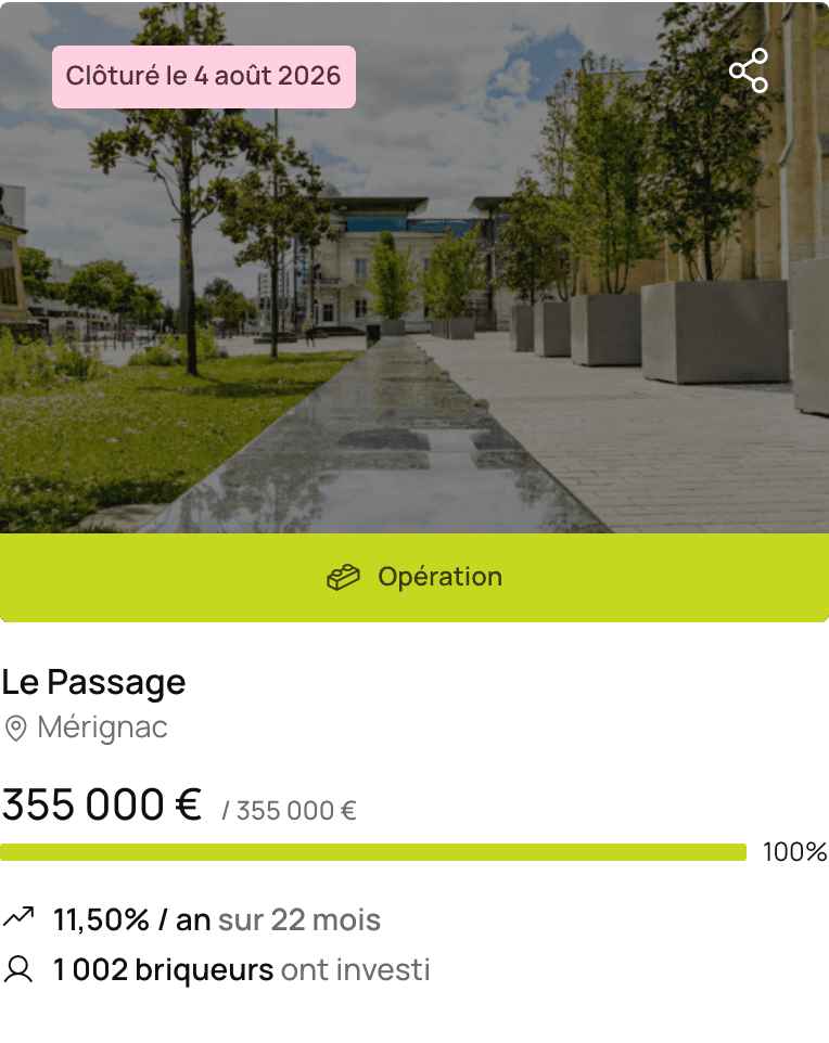Projet immobilier financé sur La Première Brique — Projet en collecte